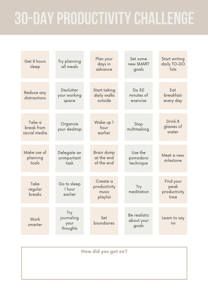 Productivity Workbook