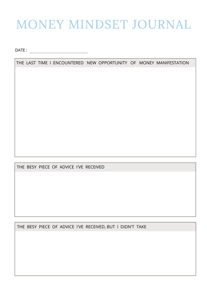 Money Mindset Journal