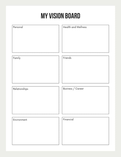 Vision Board Workbook