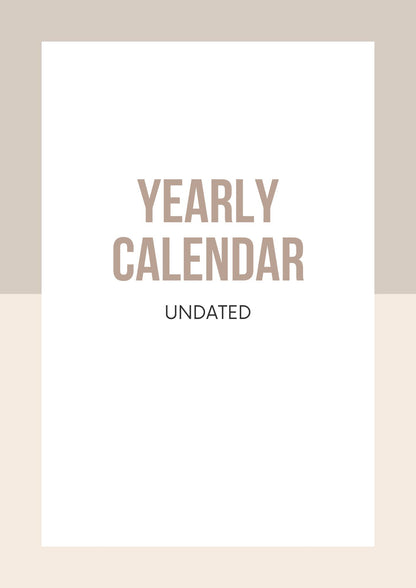 Yearly Calendar Undated