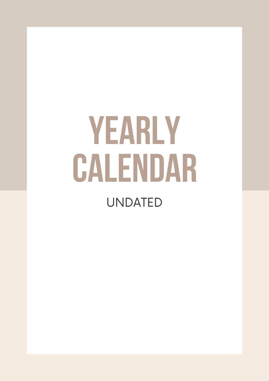 Yearly Calendar Undated