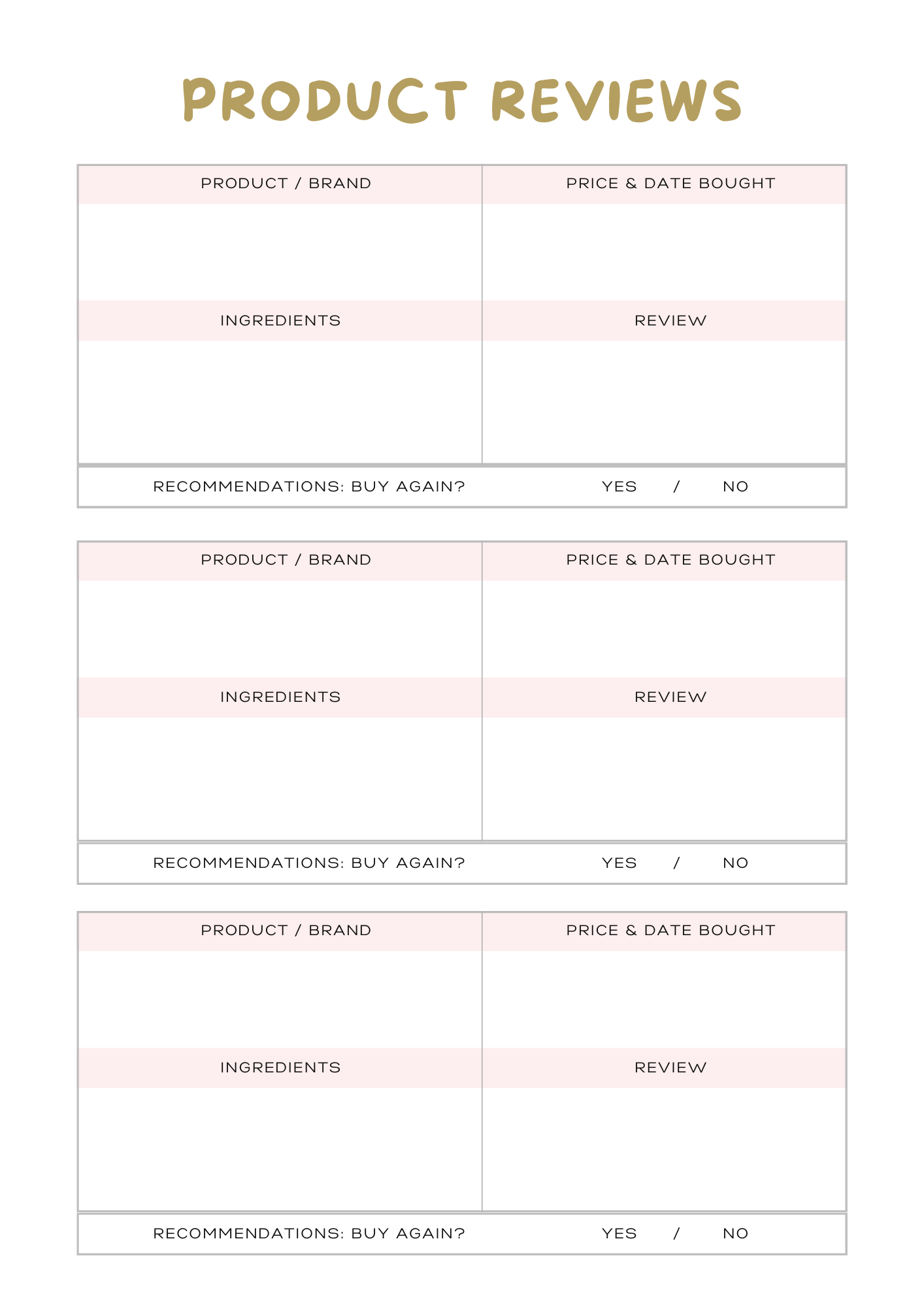 Self Care Planner