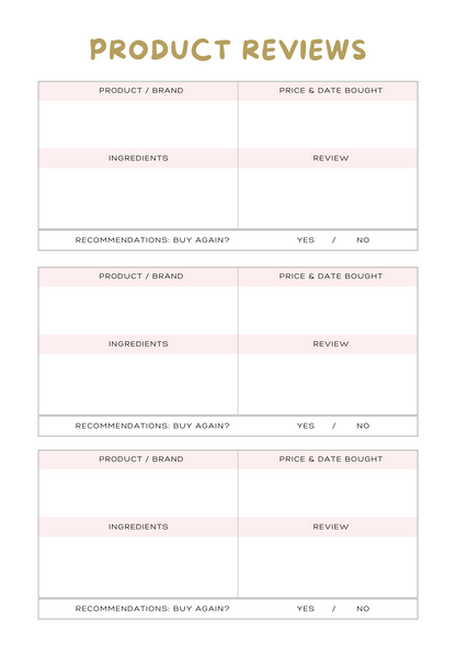 Self Care Planner