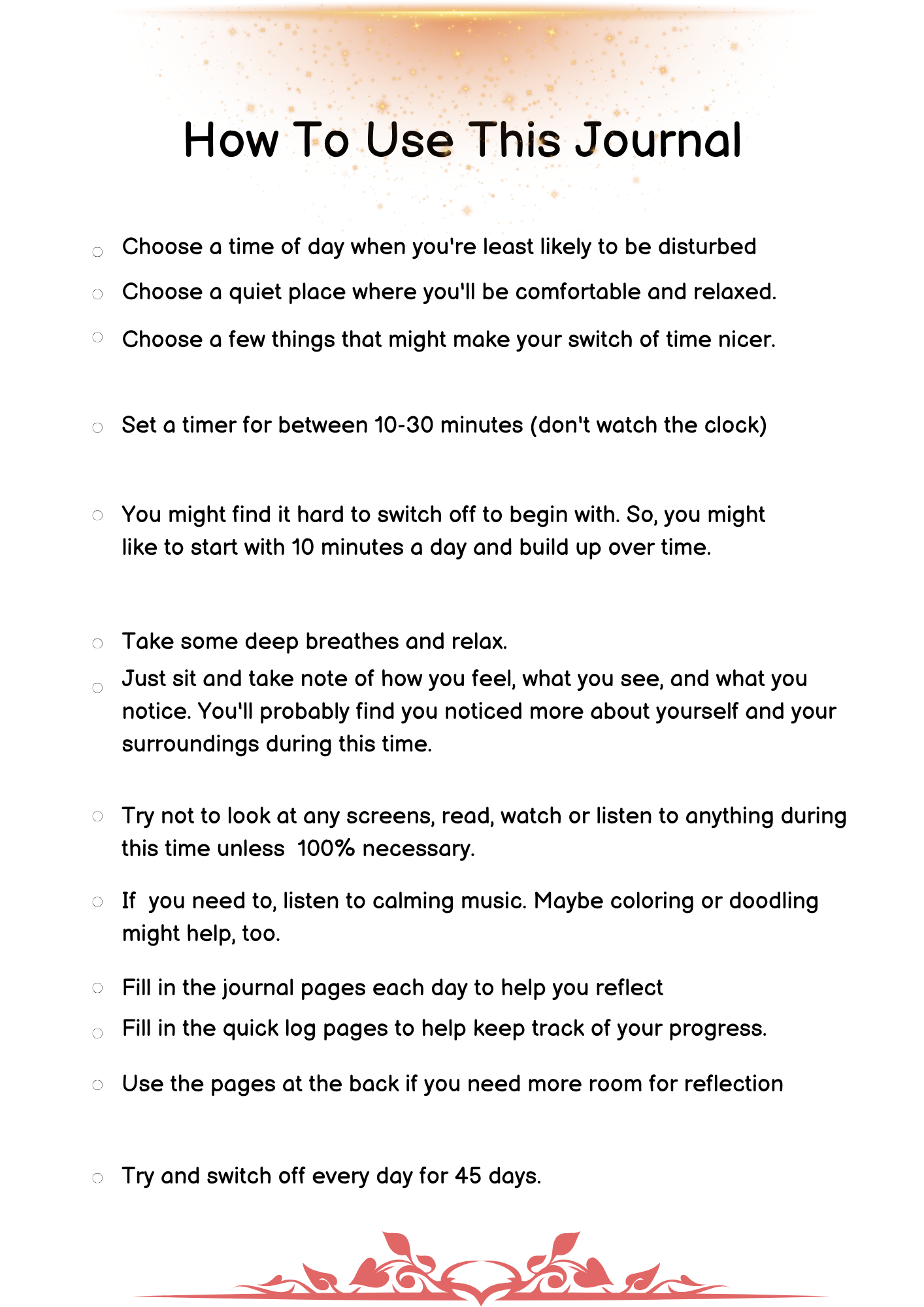 Switch Off Journal