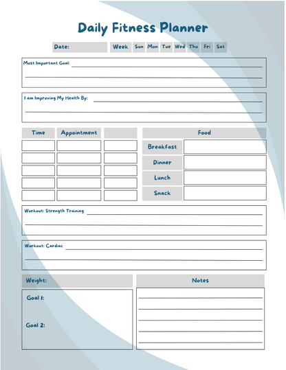 Health and Wellness Planner