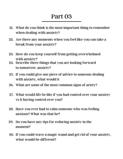 100 Deep Anxiety Prompts