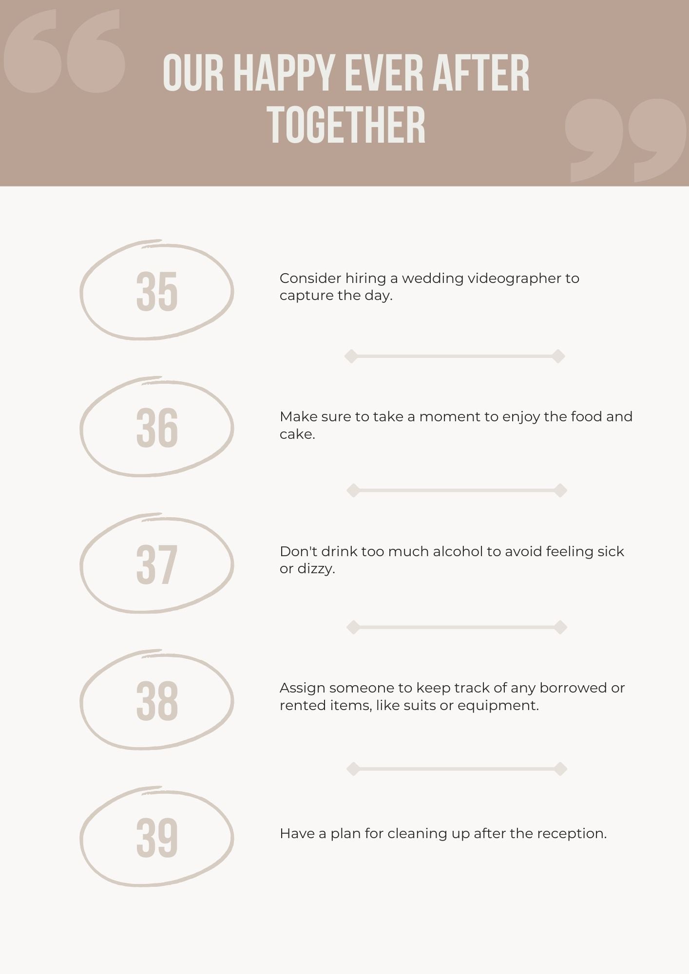 50 Essential Tips for a stress-free wedding day