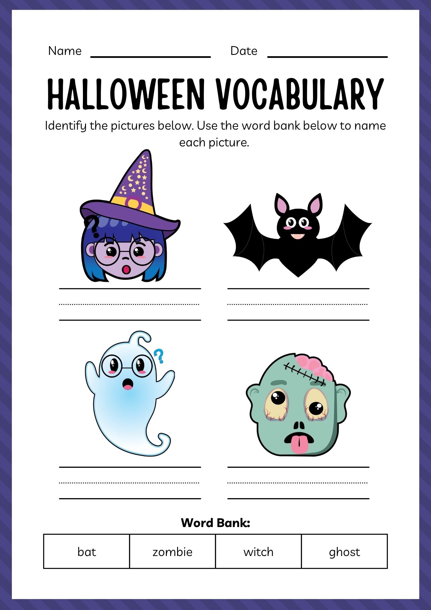 Kindergarten Halloween Workbook