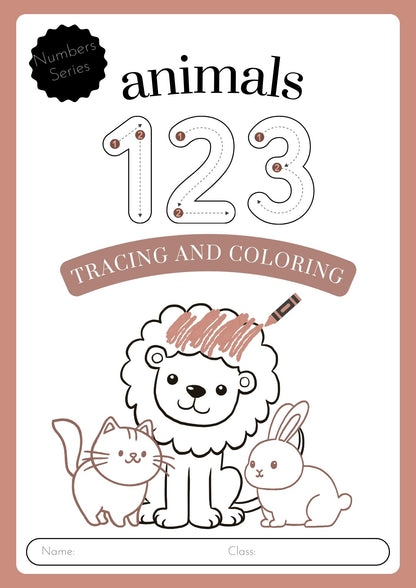 Number Tracing and Coloring Workbook Orange Playful and Cute