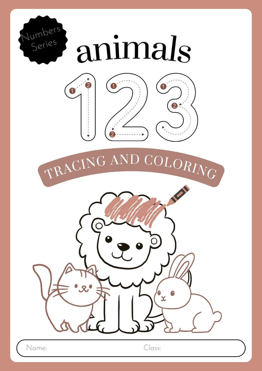 Number Tracing and Coloring Workbook Orange Playful and Cute