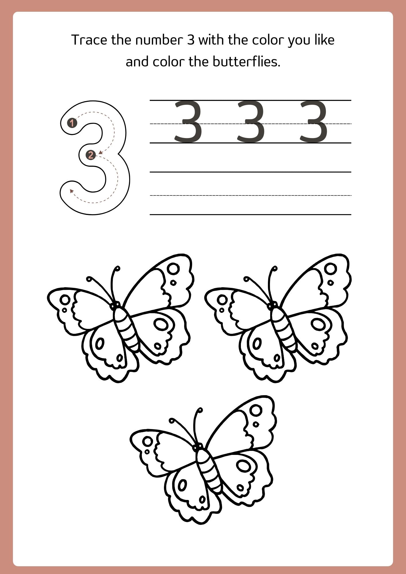 Number Tracing and Coloring Workbook Orange Playful and Cute