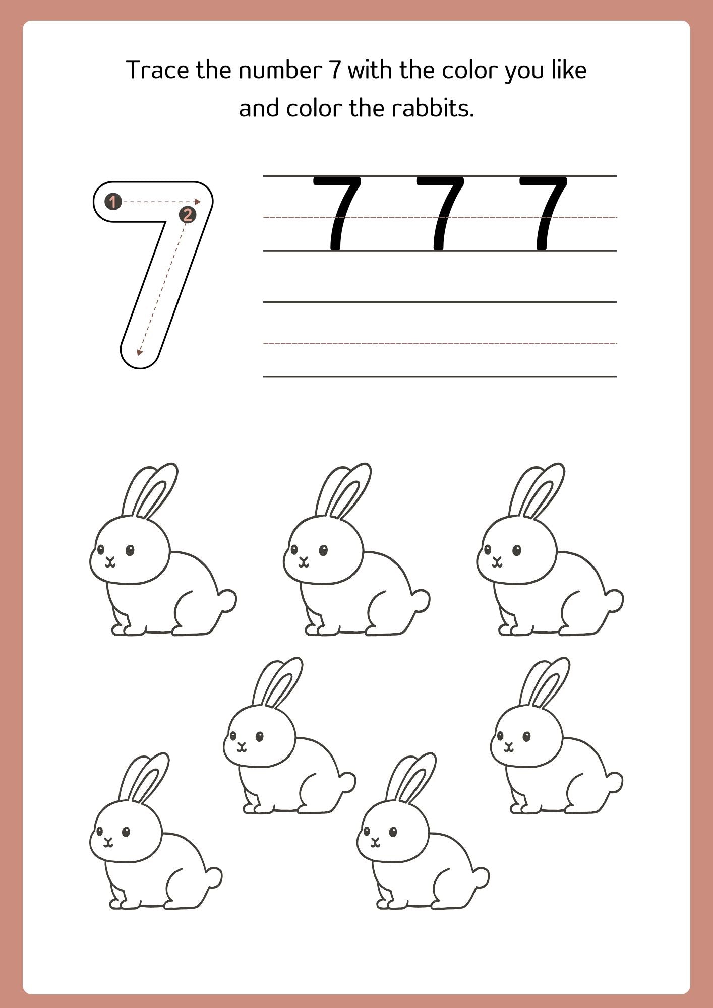 Number Tracing and Coloring Workbook Orange Playful and Cute