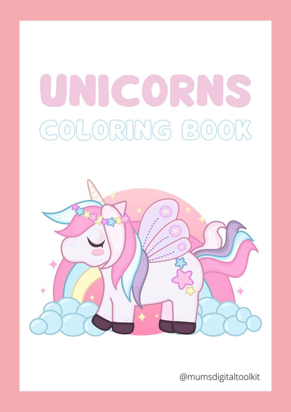 Pink Unicorns Colouring Book
