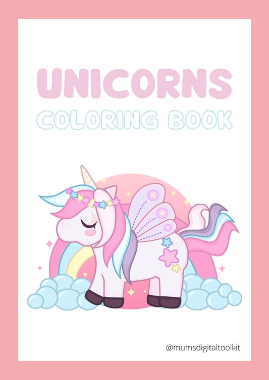 Pink Unicorns Colouring Book