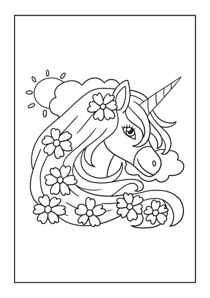 Pink Unicorns Colouring Book