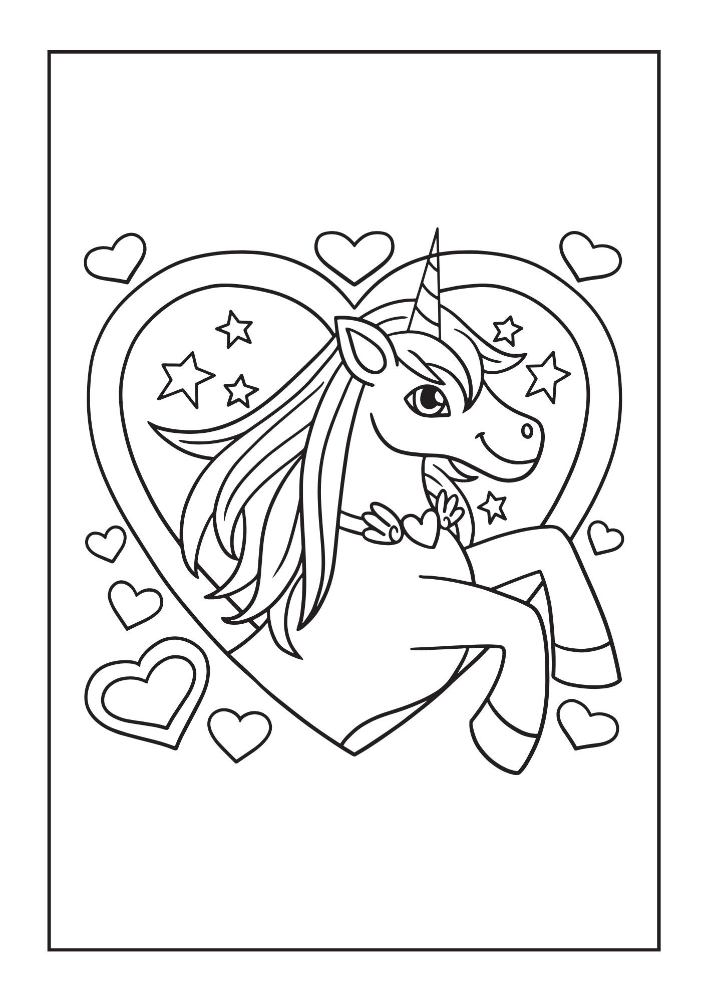 Pink Unicorns Colouring Book