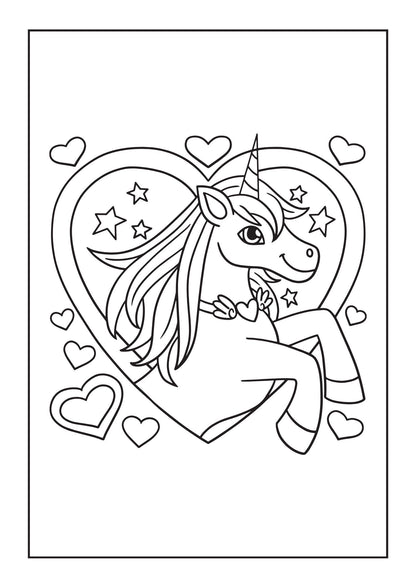 Pink Unicorns Colouring Book