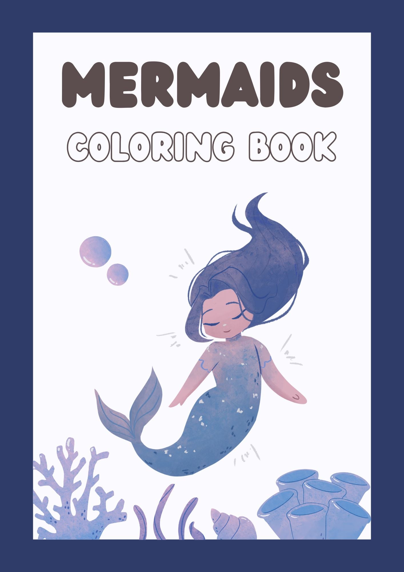 Purple Mermaids Coloring Book