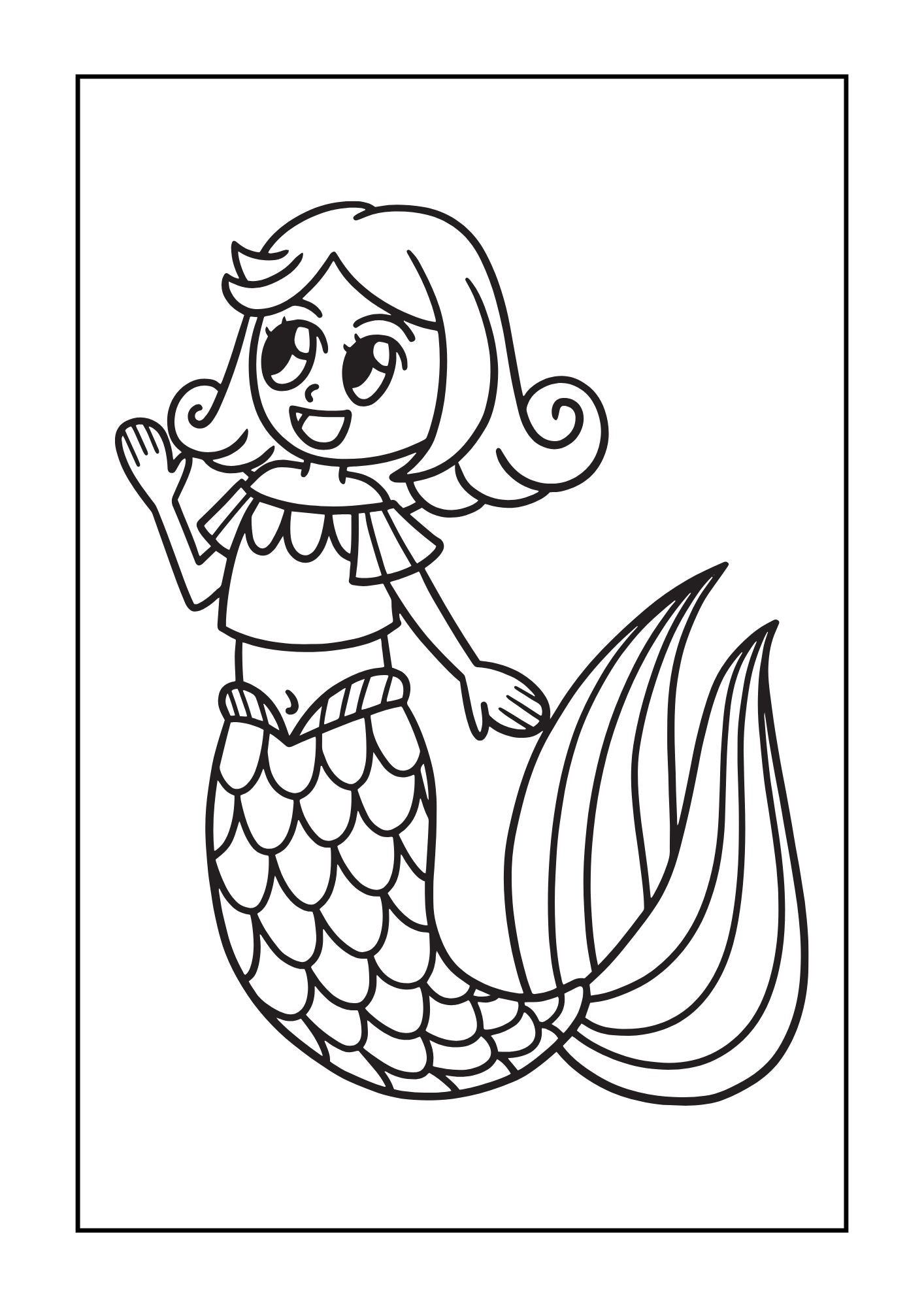 Purple Mermaids Coloring Book