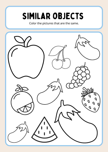 Same And Different Activity Book Worksheet