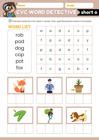 CVC Phonics Workbook – 11 Pages of Early Reading Fun